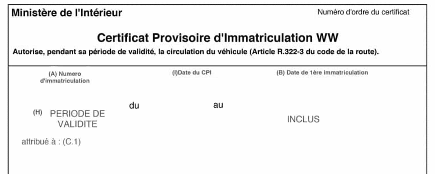 Certificat Provisoire WW